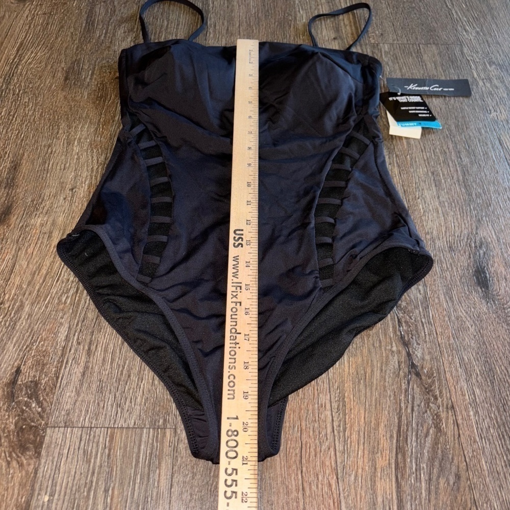NWT Kenneth Cole tummy toner size medium black one piece swim - Picture 4 of 10